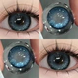 Popxstar 1Pair Myopia -0.00 to -8.00 Colour Contacts Lenses Natural Black Eye Lenses Beauty Pupil Blue Gray Lenses