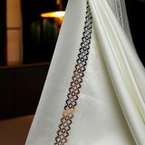 Popxstar  4/6Pcs Hollow Wide Edge Cooling Summer Quilt Soft Silky Lyocell Bamboo Fiber Thin Comforter With Bed Sheet Pillowcases