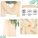 Popxstar Chiffon Champagne Beige Wedding Arch Draping for Ceremony Reception Decora Sheer Fabric Curtains for Party Stage Bridal Shower