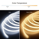 Popxstar 110V 220V Super Bright COB LED Strip with Switch FOB Tape Ribbon EU US Plug 35M 30M 25M 20M 15M 10M Neon Lights For Kitchen Room