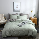 Popxstar  Simple Texture Grain Polyester Duvet Cover Set King Size Plain Queen Bedding Set Affordable Durable Quilt Cover and Pillow Case