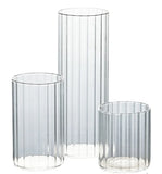 Popxstar Ribbed Glass Hurricane Candle Holders Home Decor Pillar Candles Glass Vase Floating Candle Wedding Ornaments