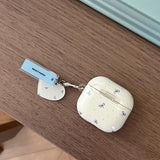 Popxstar  INS Niche Point Bowknot Peach Heart Pendant Cute Silicone Earphone Case For AirPods Pro 2 3 4 Soft Cover Shockproof Non-slip