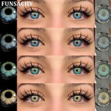 Popxstar  1 Pair Colored Pupils for Eyes Contact Lenses Natural Korean Green Lenses High Quality Beauty Fashion Grey Lense Yearly