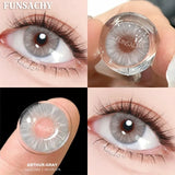 Popxstar  1 Pair Colored Contact Lenses for Eyes Natural Brown Gray Eye Contacts Yearly Cosmetics Pupils Blue Lens Green Contacts