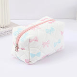 Popxstar 1 pc exquisite bowknot single-layer pencil case, floral pattern design storage bag, a must-have for back to school season