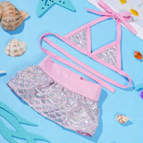 Dog Bikini Swimsuit, Puppy Bathing Suit, For Small Dogs Cloth Costume，Fish Scales Print Bikini Design Pet Costume