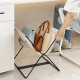 Foldable Bags Storage Racks Multifunctional with Sturdy Metal Frame Storage Basket Open Design Clutter Organizer Home Decor