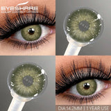 Popxstar Myopia Lenses 1 Pair Colored Contact Lenses with Degree Natural Eye Contacts Brown Lenses Gray Pupils Yearly Disposable