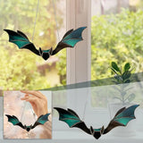 New Color Bat Decoration Halloween Stained Bat Glass Decorations Holiday Decoration Bar Gothic Party Hanging Window