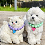 Adjustable Oval Shape Pearl Cat Necklace for Small Dogs And Puppies Pet Jewelry Collar for Wedding Party Accessories