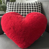 Popxstar 12/17" Faux Rabbit Fur Heart Pillow Decorative Pillows Plush Love Heart Shaped Fluffy Throw Pillow Cushion Valentine's Day Gifts