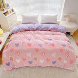 Popxstar  Milk Velvet Floral Duvet Cover, Ultra-Soft Cozy Warm Winter Reversible Plush Comforter Cover, 1 PC Botanical Flower Quilt Cover