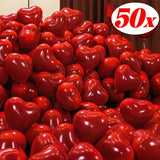 Popxstar 50/10pcs Red Heart Balloons Inflatable Latex Balloon for Valentine Day Wedding Party Anniversary Decoration Supplies Wholesale