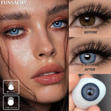 1 Pair Colored Contact Lenses for Eyes Blue Pupil Beautiful Eye Contacts Natural Soft Brown Gray Lenses Yearly Cosmetic
