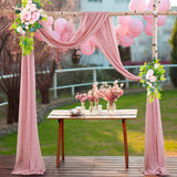 Popxstar Chiffon Champagne Beige Wedding Arch Draping for Ceremony Reception Decora Sheer Fabric Curtains for Party Stage Bridal Shower