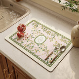 Popxstar American retro light luxury kitchen countertop drain pad, diatom mud suction pad, quick-drying washing table, sink, bar mat