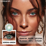 Popxstar  1 pair Green Color Series Contact Lenses for Eyes Natural Blue Lenses Eye Makeup Beauty Pupils Yearly Use Cosmetics Len