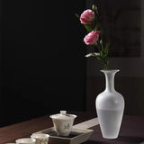 Blue frosted glass vase Hydroponic fresh flowers flower arrangement desktop ornament home office hotel decoration