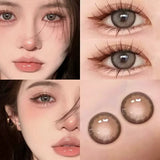 Popxstar  2PCS Korea Colored Contact Lenses Myopia  Degree -0.00 to -8.00 Blue Eyes Beauty Pupil  Makeup Gray Lens Fast Shipping