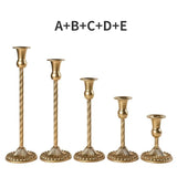 Popxstar 3pc Candlestick Holders Kit Brass Gold Candlestick Set Candle Holders Decorative Candlestick Stand for Wedding Party Dinning
