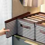 Popxstar Houndstooth Jeans Pants T-Shirt Storage Box Underwear Foldable Wardrobe Organizer For Clothes Separator Cabinet Oрганайзер