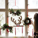 Popxstar Christmas Door Window Stickers Felt Cloth Snowman Santa Claus Elk Wall Sticker Christmas Home Decoration Happy New Year