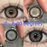 Popxstar  1.0~-6.0 Degrees Yearly Colored Contact Lens for Eyes Prescription Natural Cosmetic Lentilles Correction Lenses
