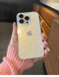 Popxstar Luxury Bling Glitter Clear Phone Case For iPhone 16 15 14 13 12 11 Pro Max X XR XS 7 8 Plus Shockproof Transparent Soft Cover