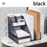 Desk Organizer Office Desktop File Rack Metal Bookstand Multi-function Storage Rack Office Supplies Folder Storage Box
