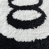 popxstar 1 Pack Black Billiards 8 Ball Round Flocked Floor Bedroom Anti-Slip Carpet Mat Living Plush Soft Bedroom Rug