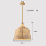 Popxstar Southeast Asia BRattan  Pendant Lamp Hand-woven Weaving Chinese Lantern Bamboo Chandelier Garden Restaurant E27 Art Hanging Ligh