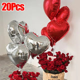 Popxstar Romantic Heart Foil Balloons 18 Inch Metal Mirror Aluminum Film Balloon Helium Globos for Valentine's Day Wedding Party Decor