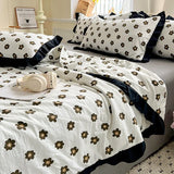 Popxstar  Washed cotton air conditioner quilt four-piece summer cool quilt thin double summer quilt core machine washable