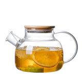 Popxstar  1000/1800ML Large Glass Teapot with Lid - Heat-Resistant High Borosilicate Glass Pot for Hot & Cold Tea, Herbal Infusions