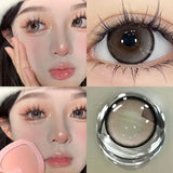 Popxstar  kisseye1Pair Colour Contacts Lenses Prescription Myopia Blue Eye High Quality Beauty Pupil Brown Lenses Makeup
