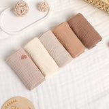 Popxstar 5Pcs Baby Cotton Washcloth Newborn Burp Cloth Square Towels 6-Layer Pure Cotton Soft Absorbent Gauze Cotton Baby Towels