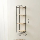 Popxstar  Floating Rectangular Shelf Wall Mounted Metal Framed With Wooden Floor For Wall Storage Display Household Items Home Decoration
