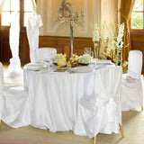 Popxstar 145-335cm Round Satin Tablecloths White Overlay Cover Smooth Fabric for Wedding Event Banquets Hotel Buffet Table Cloth Decor