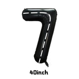 Popxstar  40inch Race Car Birthday Balloons Large Black Number 1 2 3 4 5 6 7 8 9 Foil Balloon for Kids Birthday Race Car Party Decor Suppl