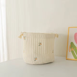 Popxstar INS Cute Baby Diaper Storage Bag Baby Supplies Toys Clothes Storage Bag Cotton Embroidery Multifunctional Mommy Storage Basket