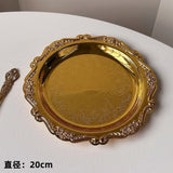 Popxstar Stainless Steel Plate Cake Tray Afternoon Tea Dessert Dish Jewelry Storage Tray Dessert Table Snack Dish Display Home Supplies