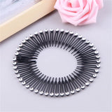 Popxstar Fashion Stretch Rhinestone Hairband For Women Plastic Flexible Circle Headband Wavy Hair Hoop Face Wash Fixed Hair Accessories