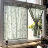 Popxstar Korean Daisy Curtains Blackout Curtains with Tassel, Cotton Floral Curtain for Kitchen, Bedroom, Living Room, Bay Window Cabinet