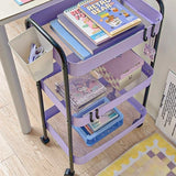 Popxstar cabin weekend inspo 3 Layer Contrast Color Trolley Storage Shelf Multi-layer Movable Trolley Cosmetics Snack Storage Rack Bathroom Mobile Shelf Home