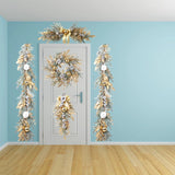 Popxstar Christmas Wreath Hanging Door New Year Garland Rattan Branch Garland for Front Door Wall Indoors Outdoors Ornament Party