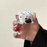 Popxstar  Korean Cartoon Cute Black Cat Pattern Soft Case for AirPods Pro 2 Cover Cute 3D Apple Pendant Protection Cover for AirPods 2 3 4