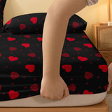 Popxstar Four Seasons Men and Women Simple Fashion Love Print Sanded Bedspread Home Bedroom Hotel