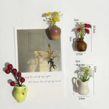 Popxstar Ins Style Mini Ceramic Small Vase Refrigerator Sticker Creative 3D Stereo Home Decoration Magnet