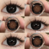 Popxstar  1 Pair 14.5MM Large Diameter Color Contact Lenses Big Eyes Black Contacts For Eyes Brown Lenses Cosmetic Contact Lenses